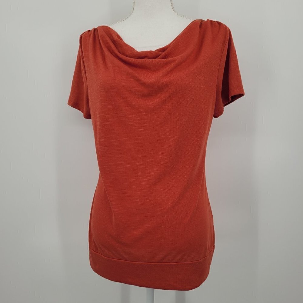 Cato Bronzed Amber Draped Neck Top